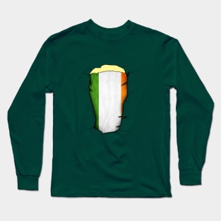 Irish Pint Glass Flag Long Sleeve T-Shirt